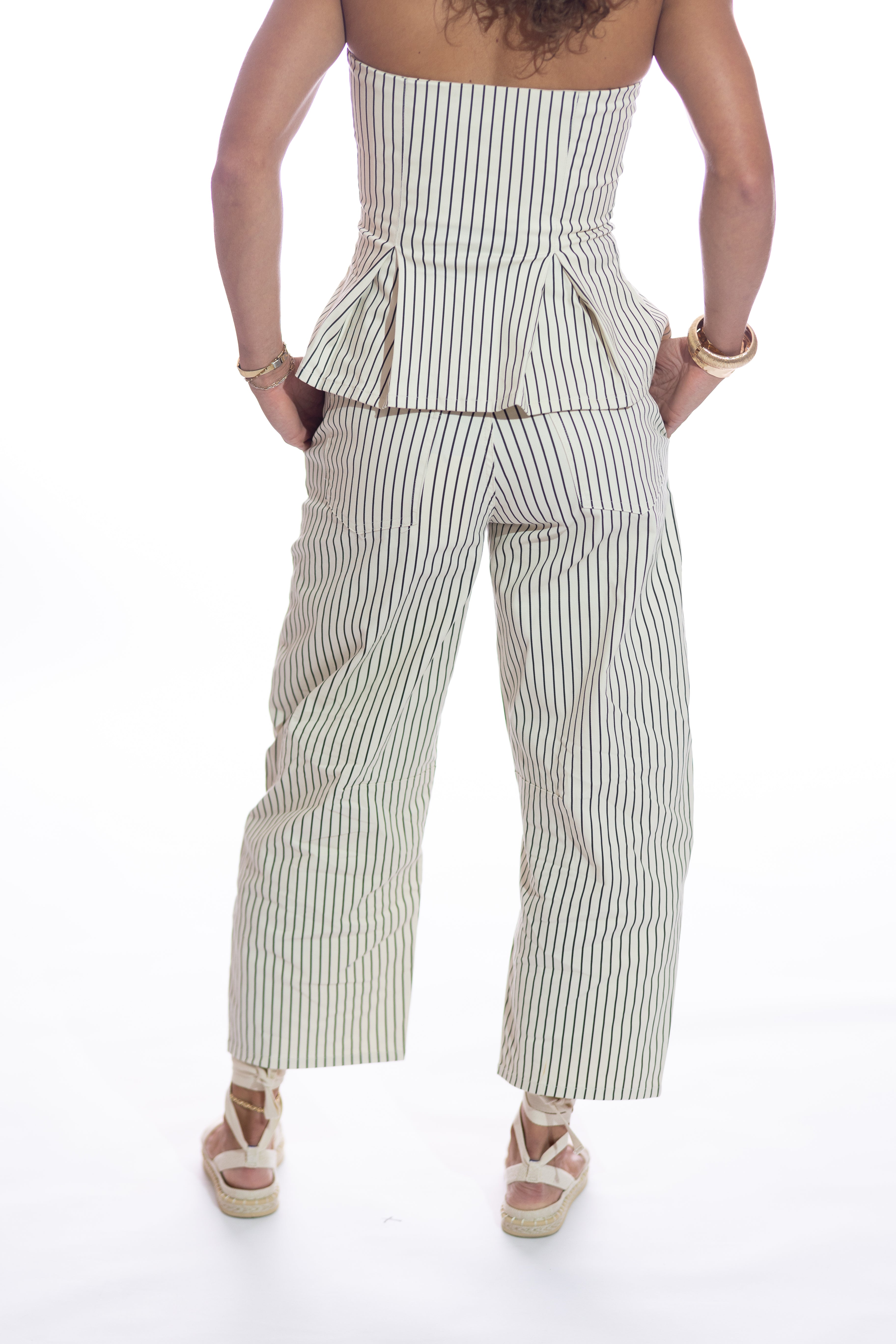 Brandi Striped Denim Set
