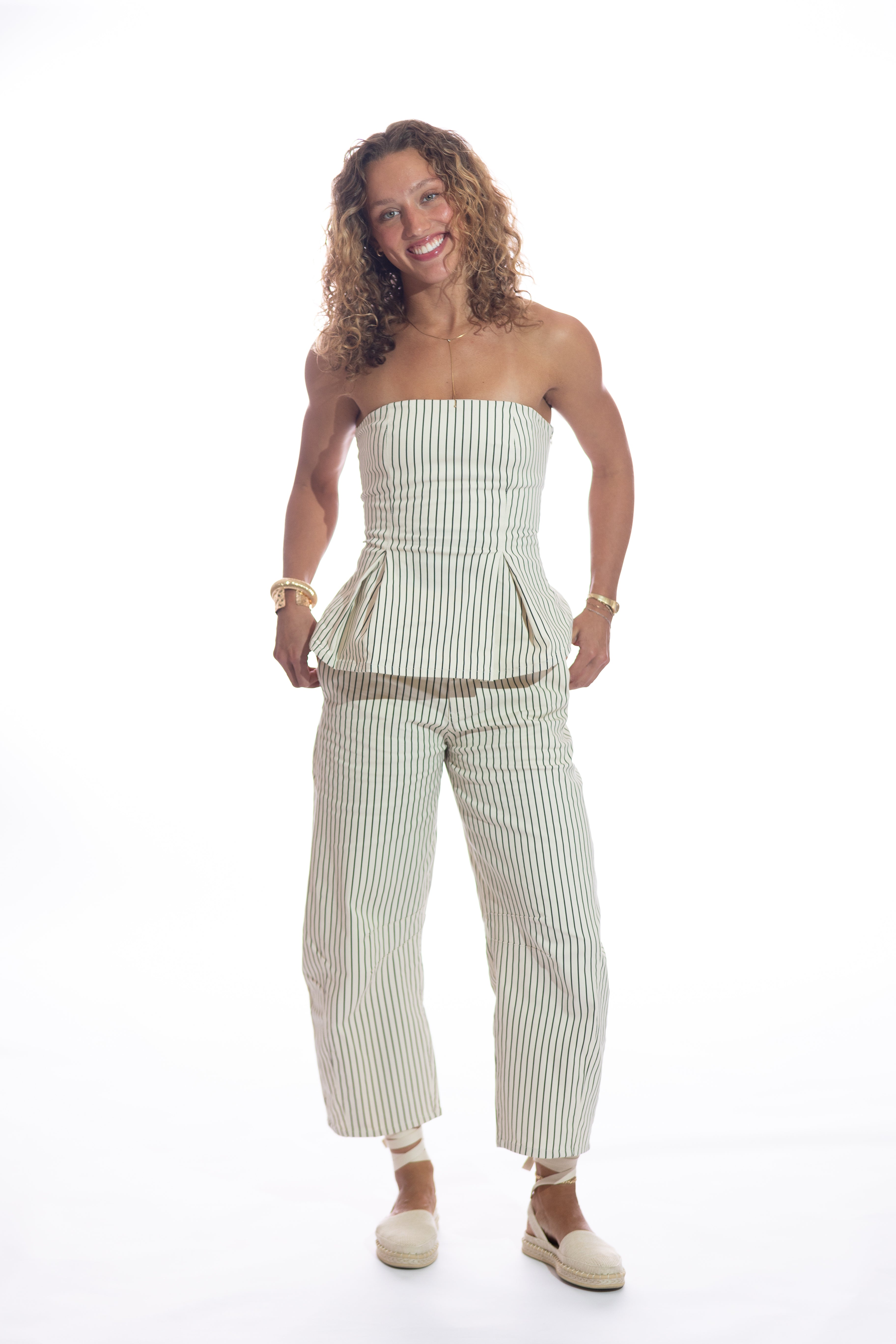 Brandi Striped Denim Set