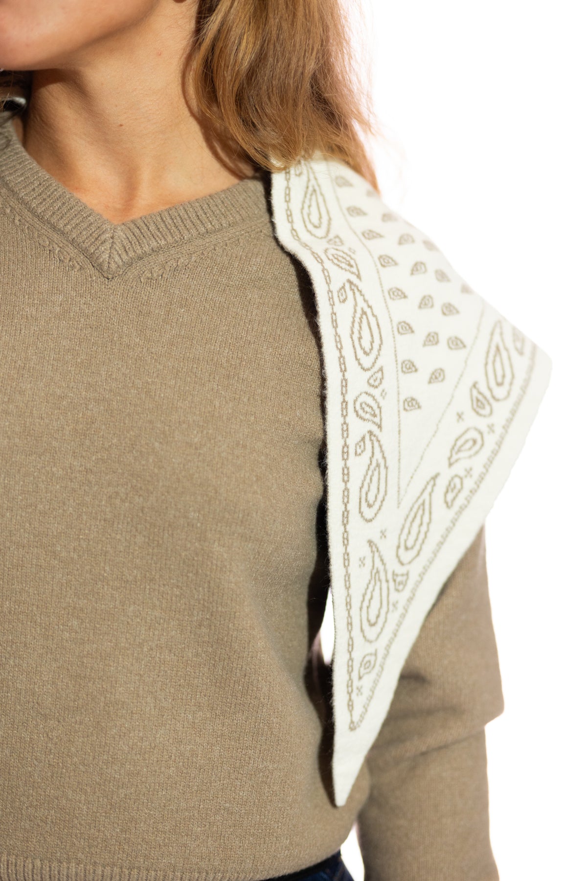 Royer Removable Scarf Sweater