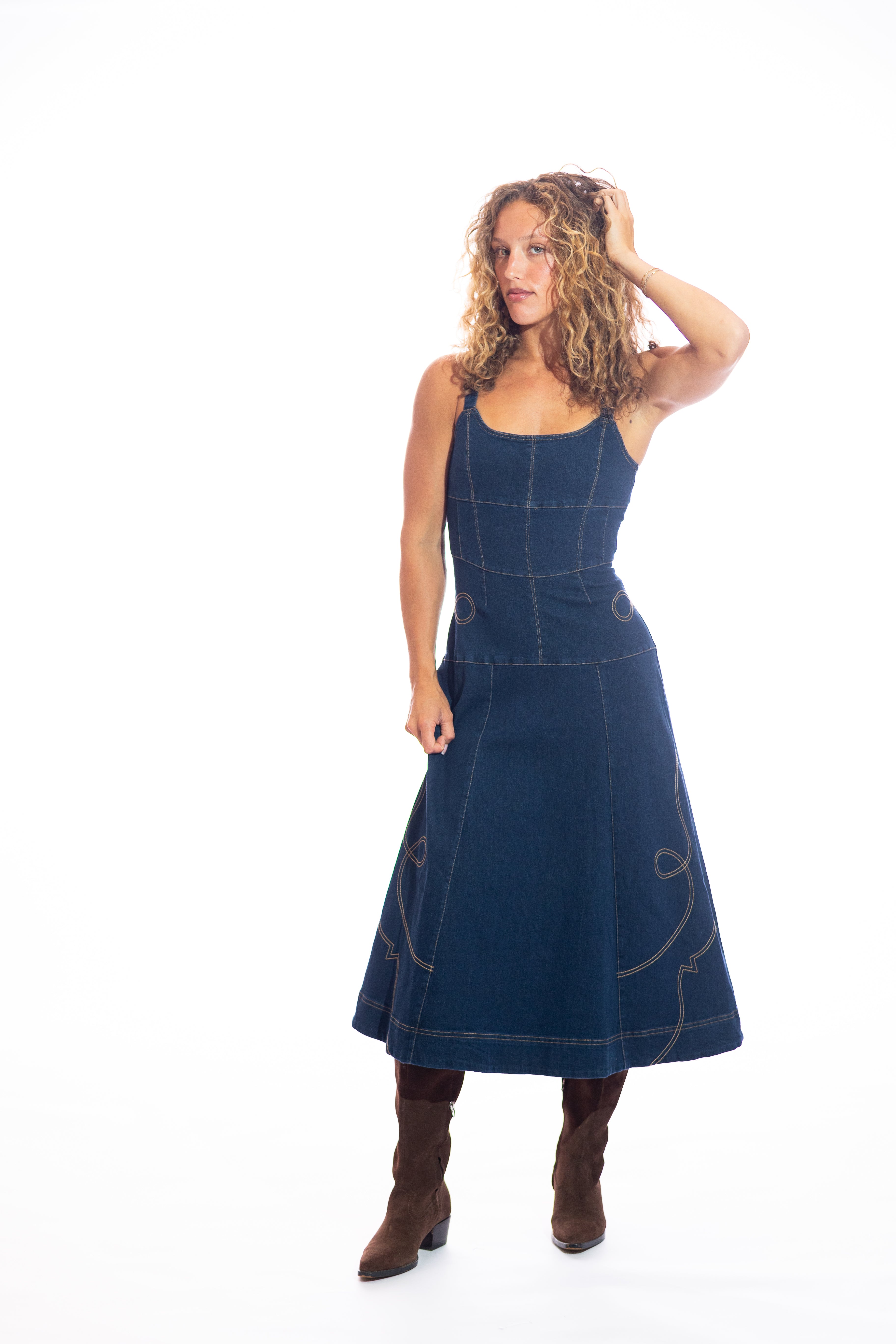 Kinny Embroidered Denim Dress