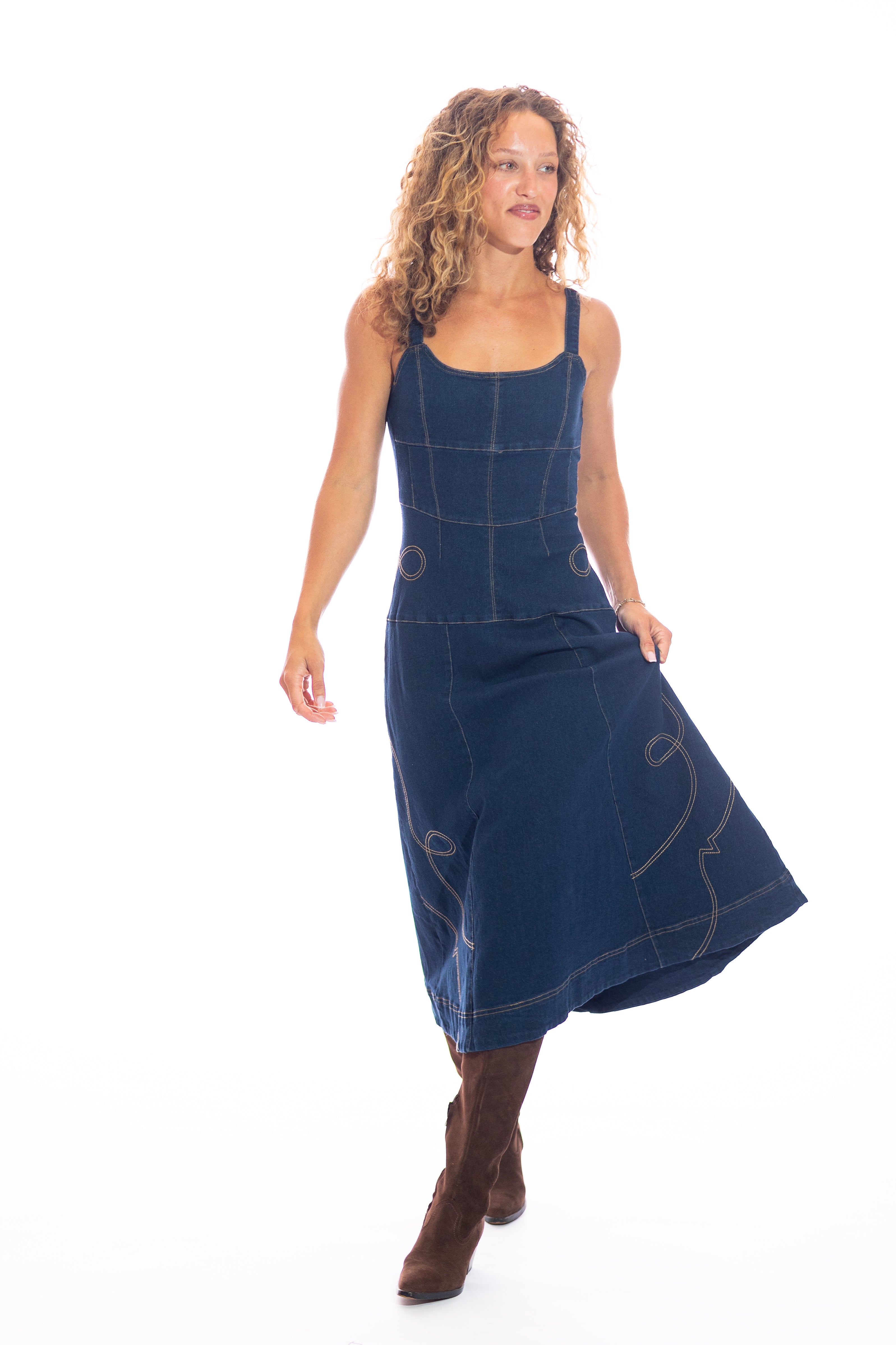 Kinny Embroidered Denim Dress