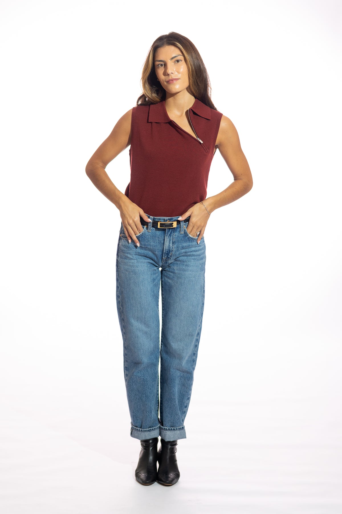 Crimson Zip Sweater