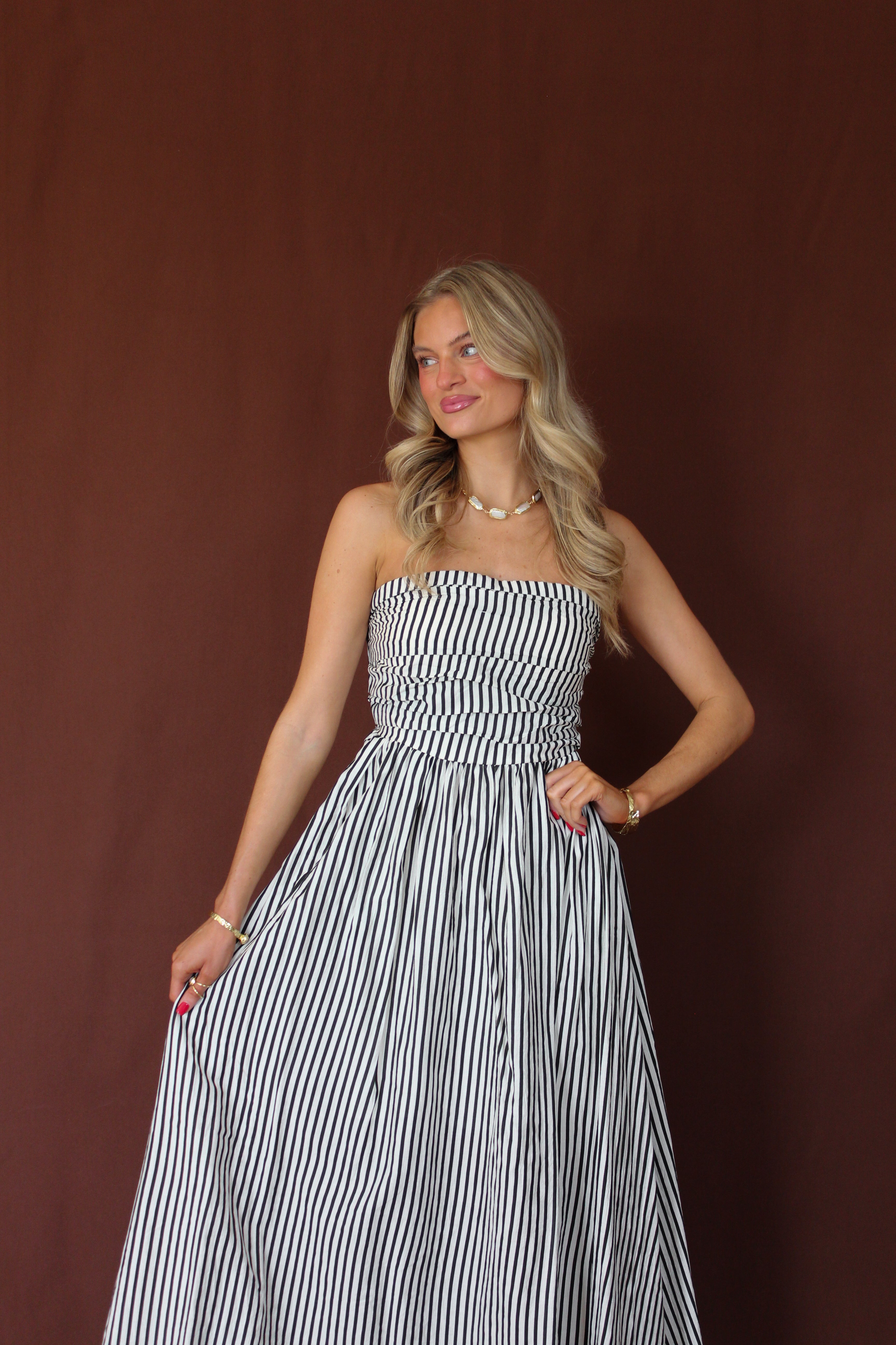 Andie Pinstripe Maxi Dress