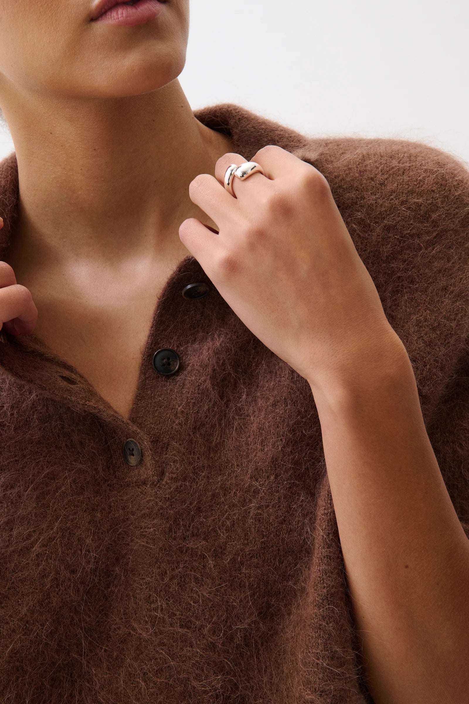 Nadya Alpaca Polo Sweater