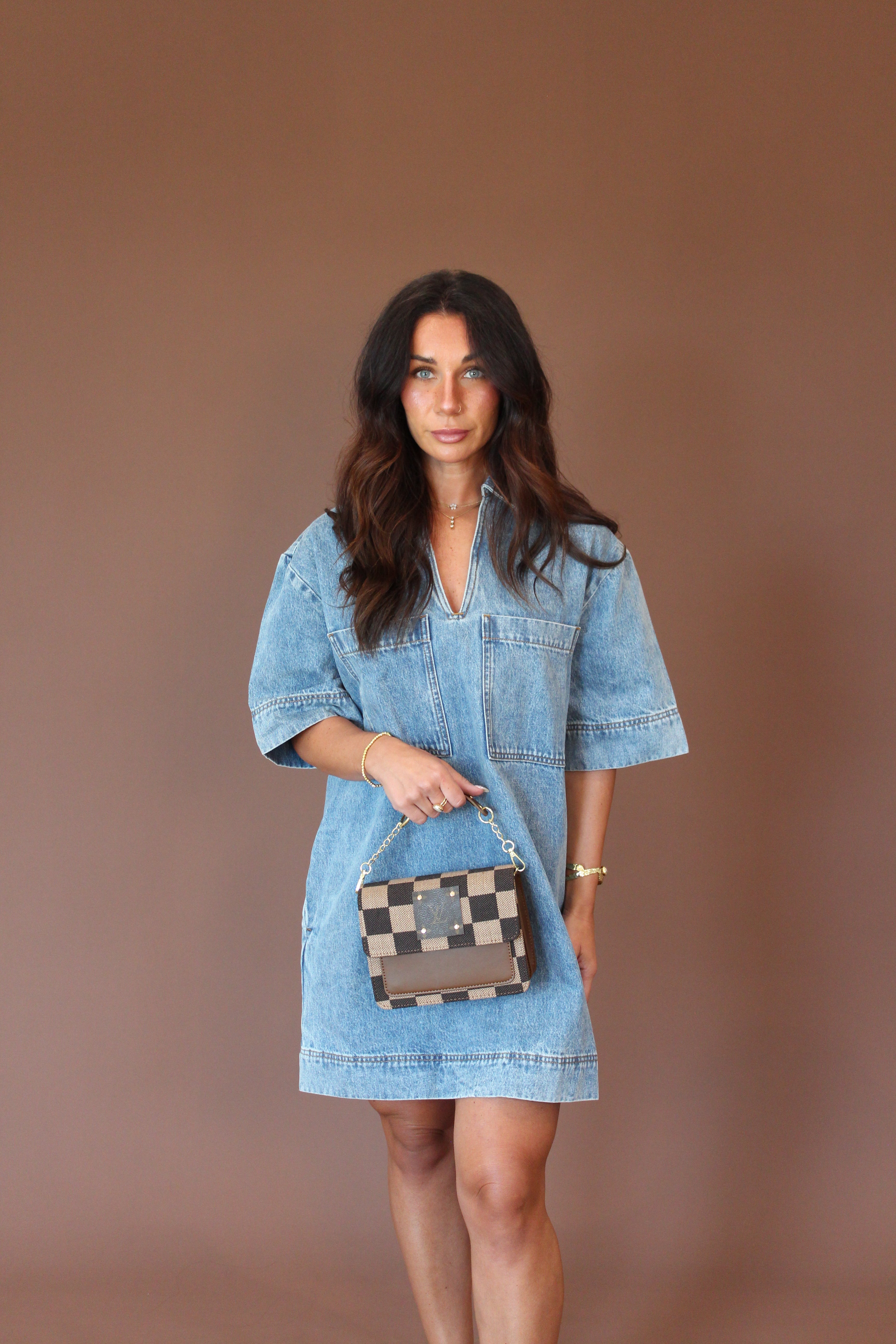 Upcycled Checkered LV Bag