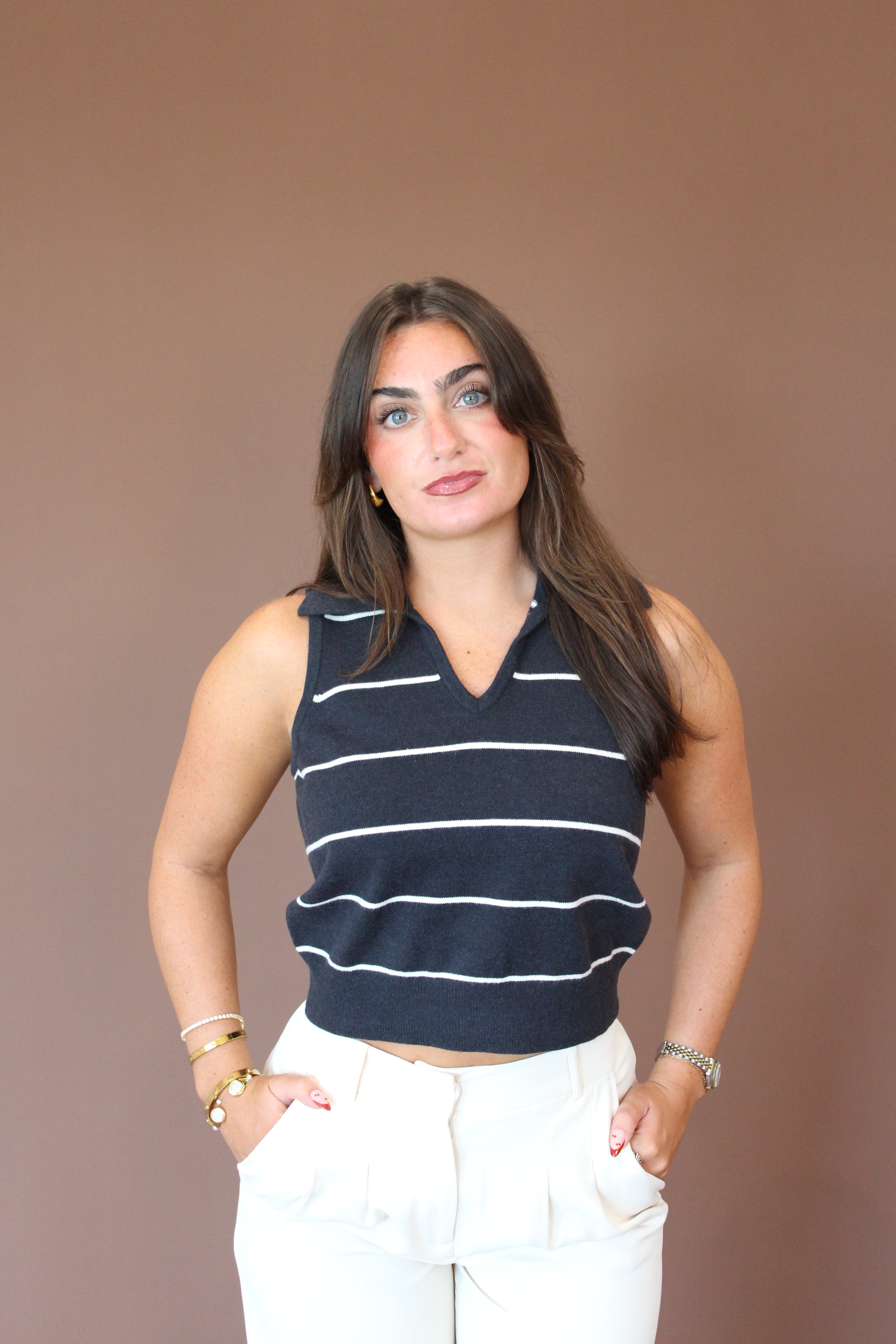 Sloane Knit Collared Top