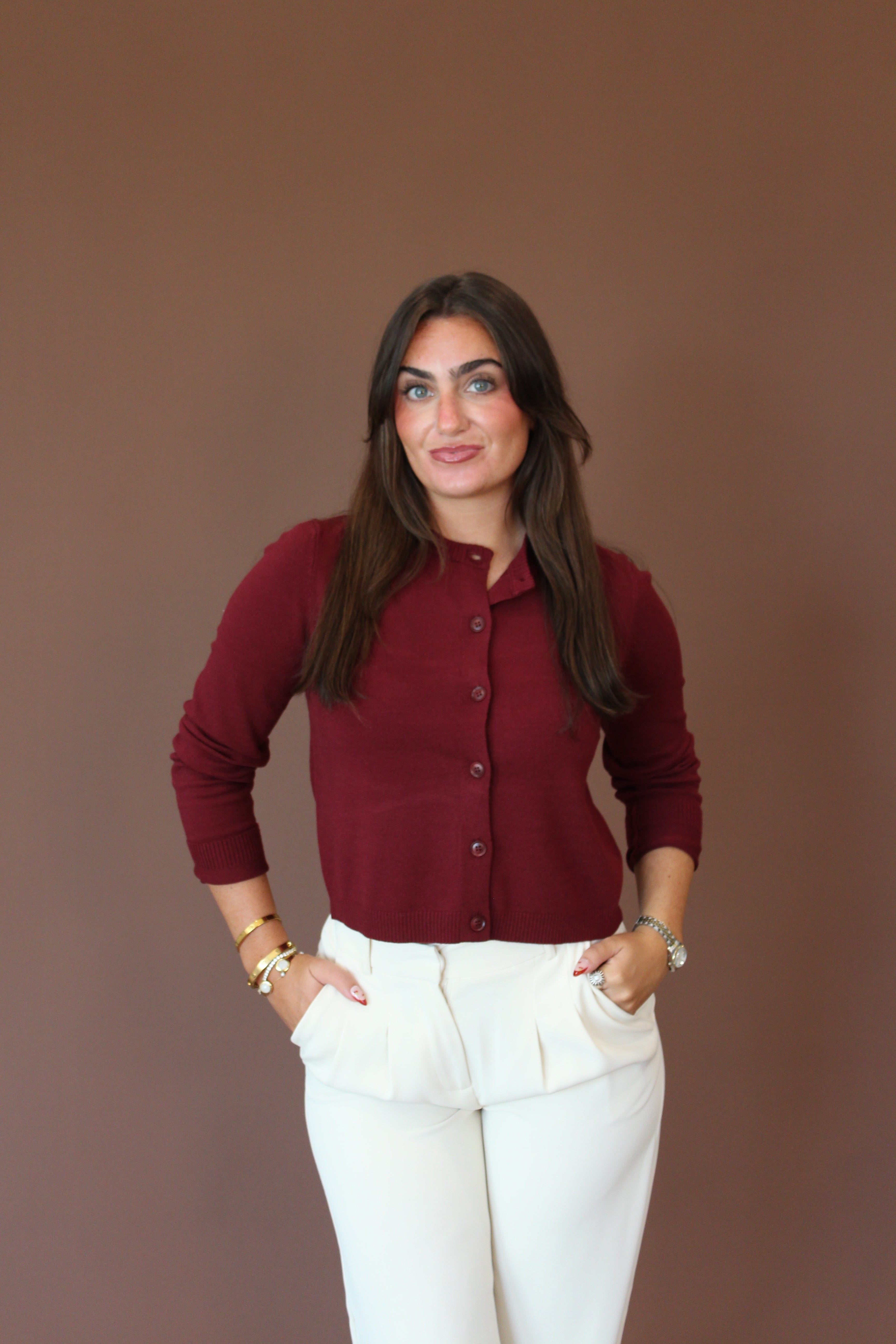 Cabaret Burgundy Cardigan