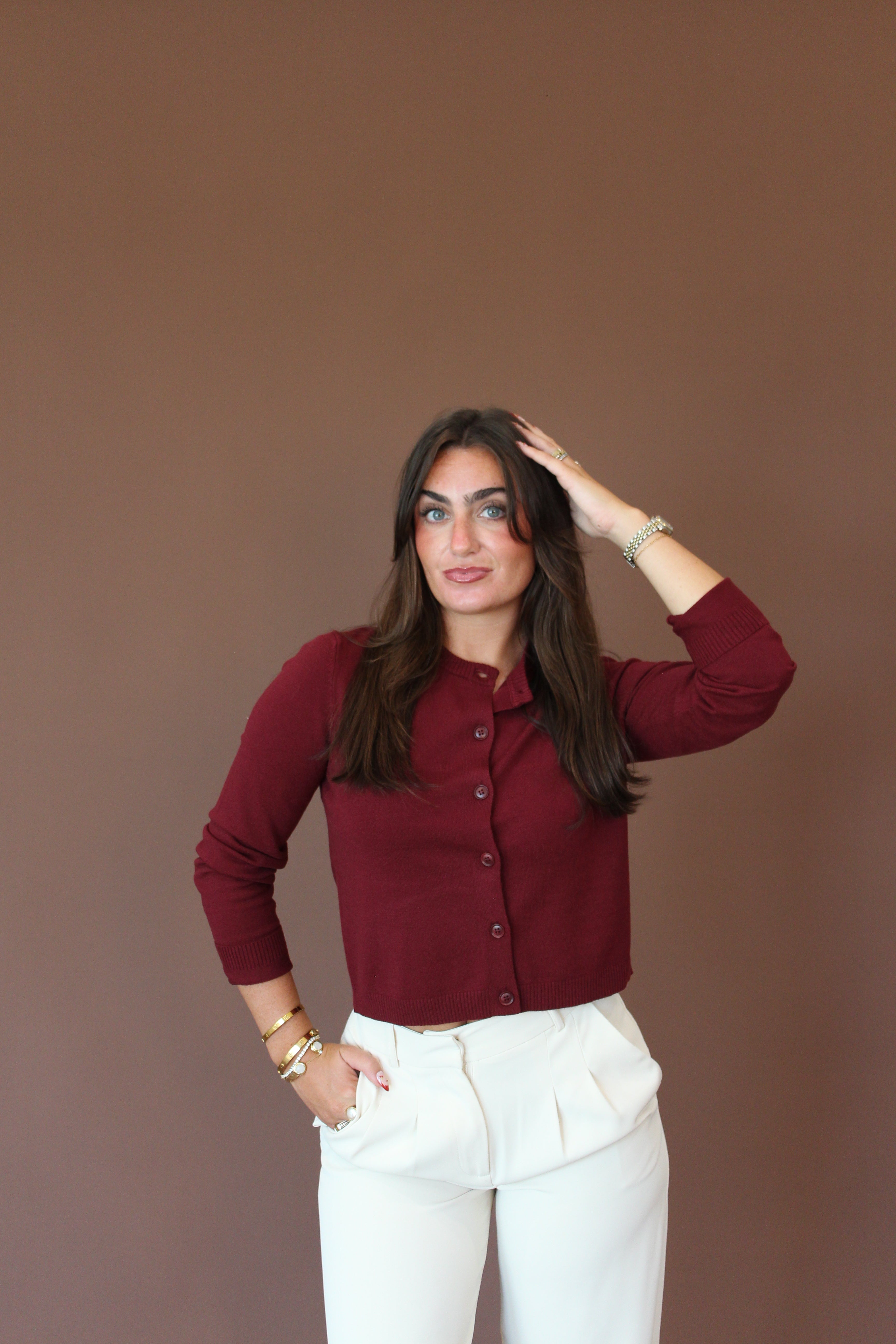Cabaret Burgundy Cardigan