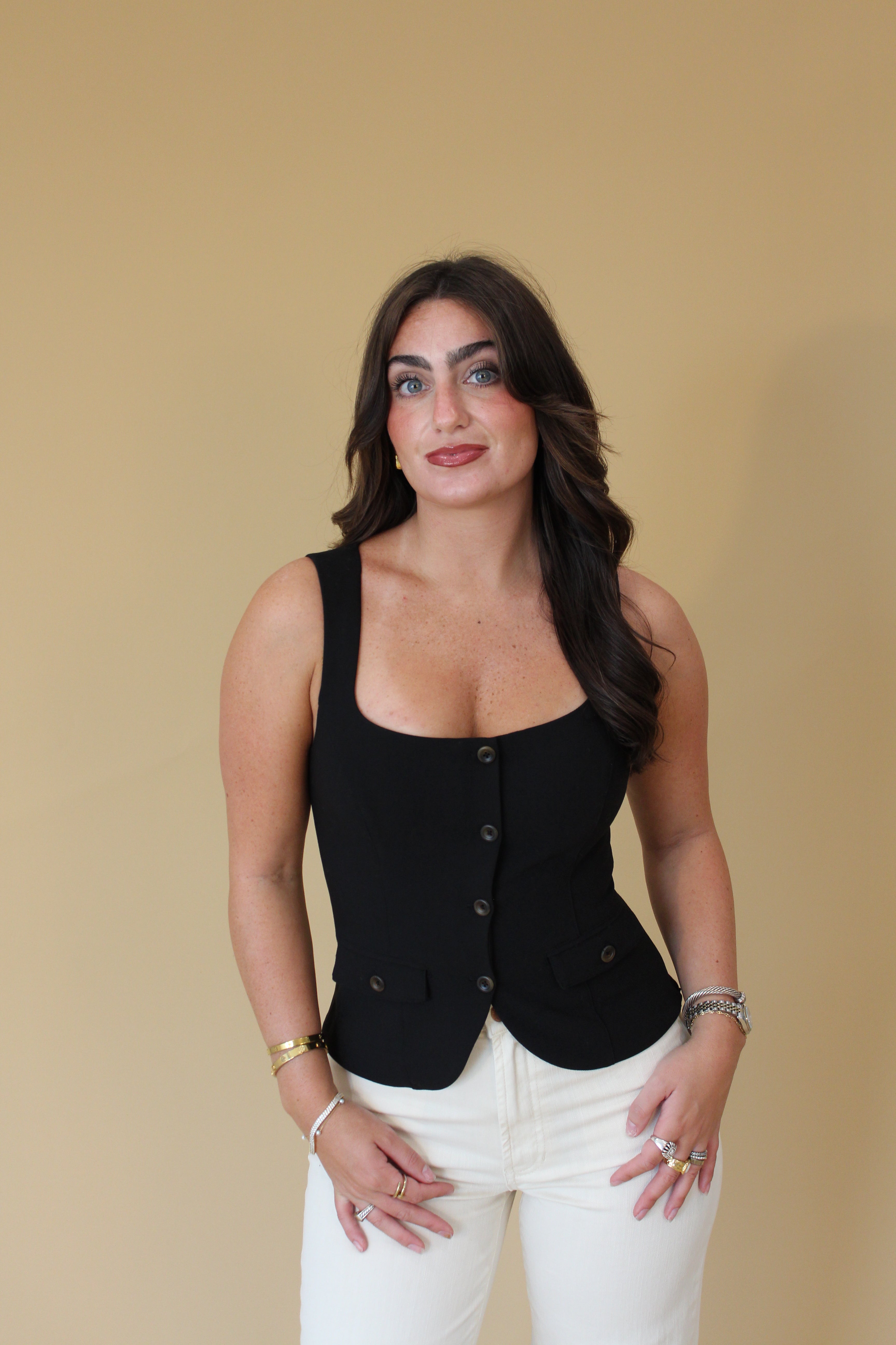 Azra Black Vest