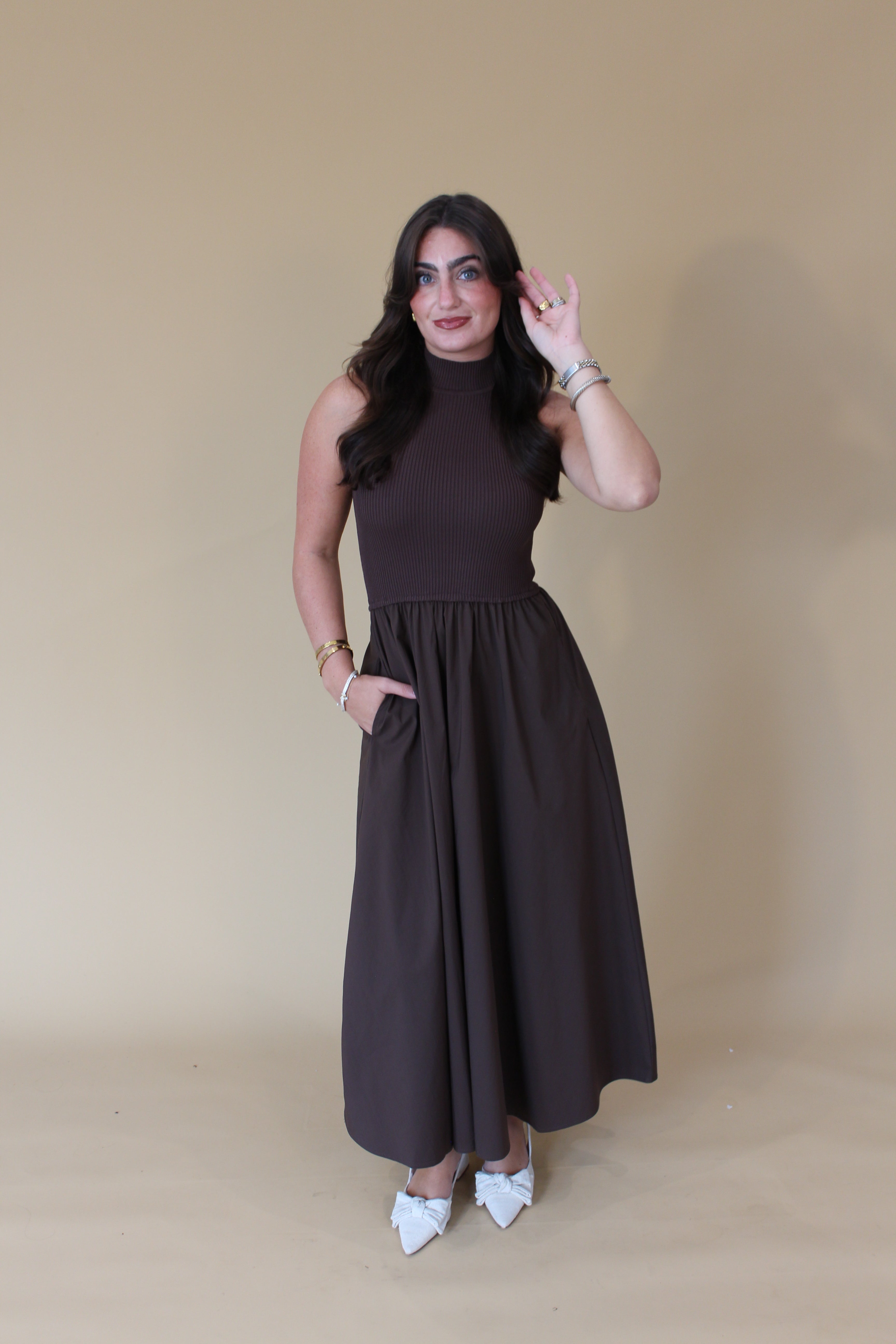 Amber Poplin Midi Dress