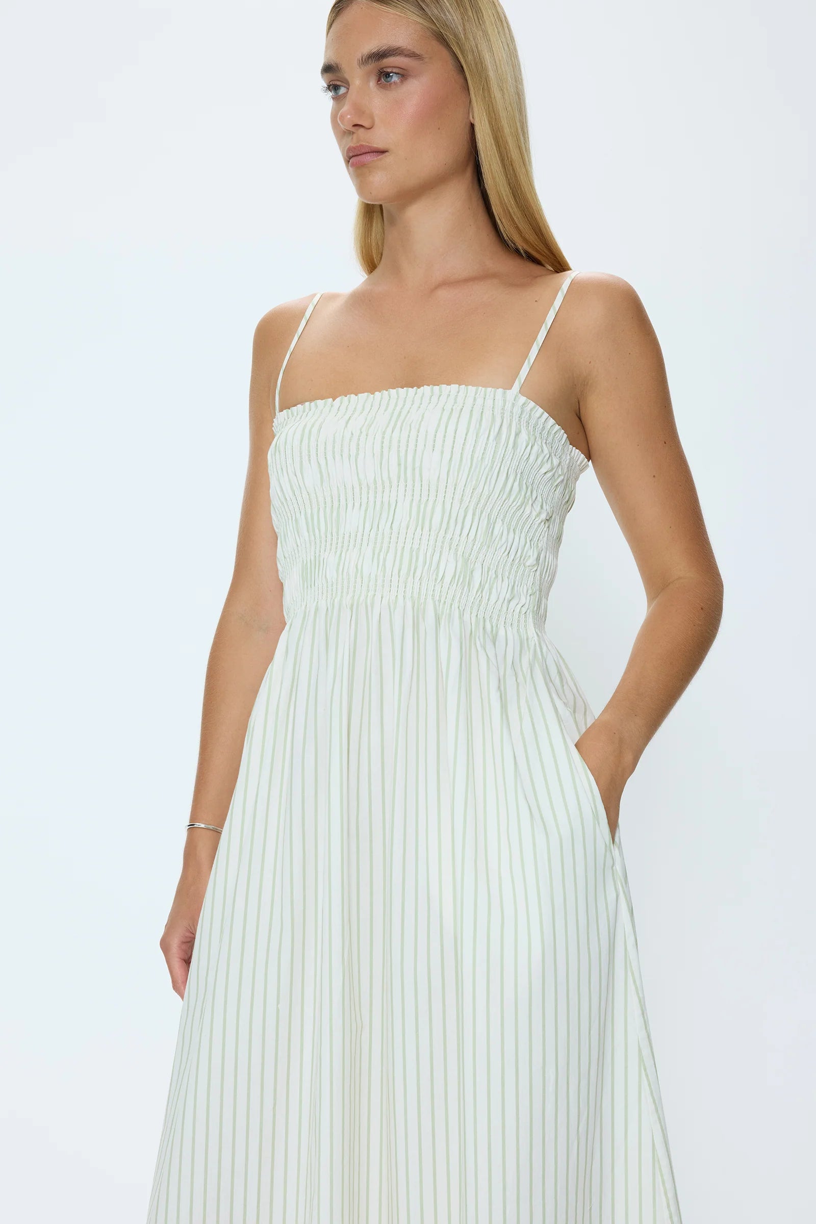 Bianca Sage Egret Dress
