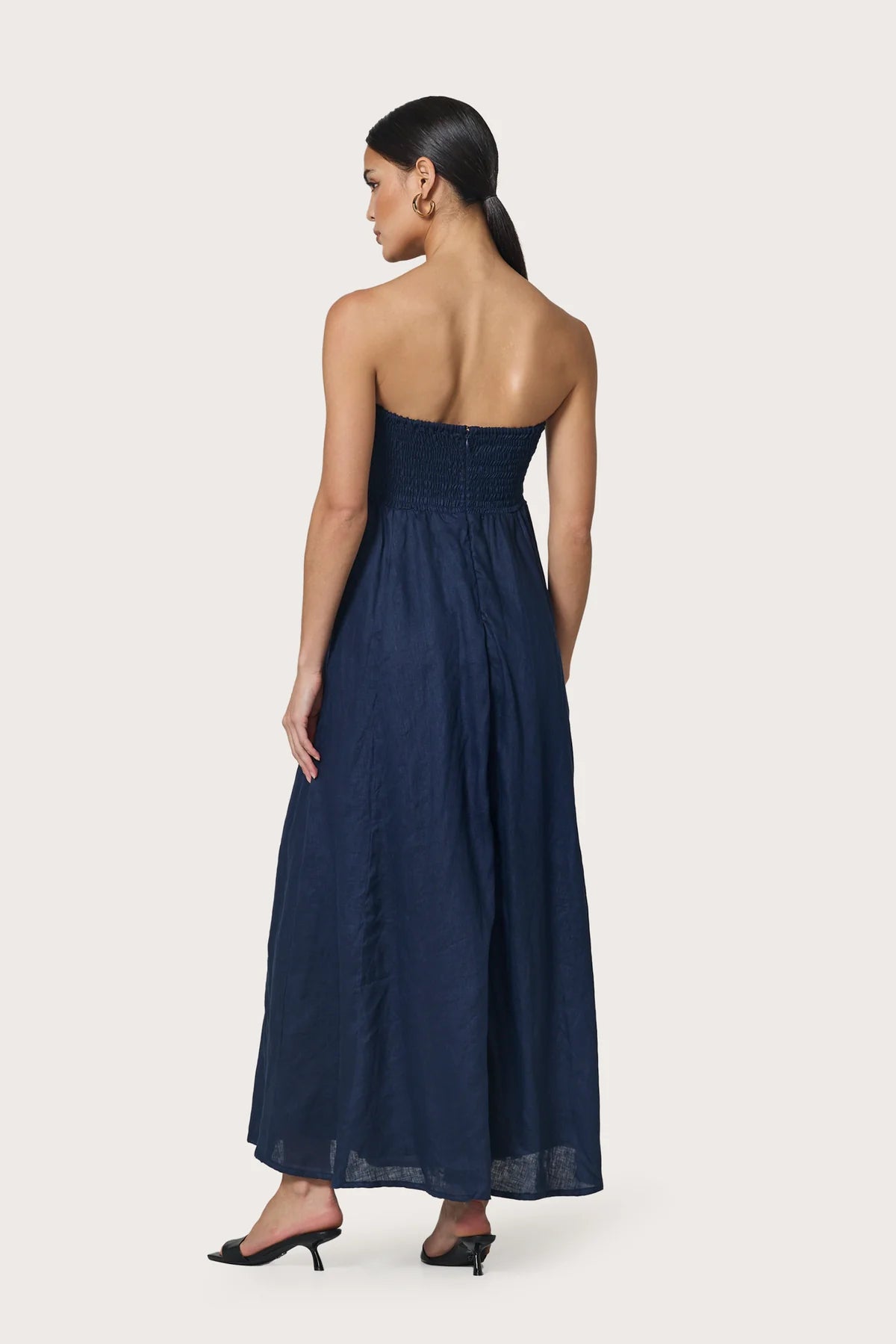 Alora Linen Navy Dress