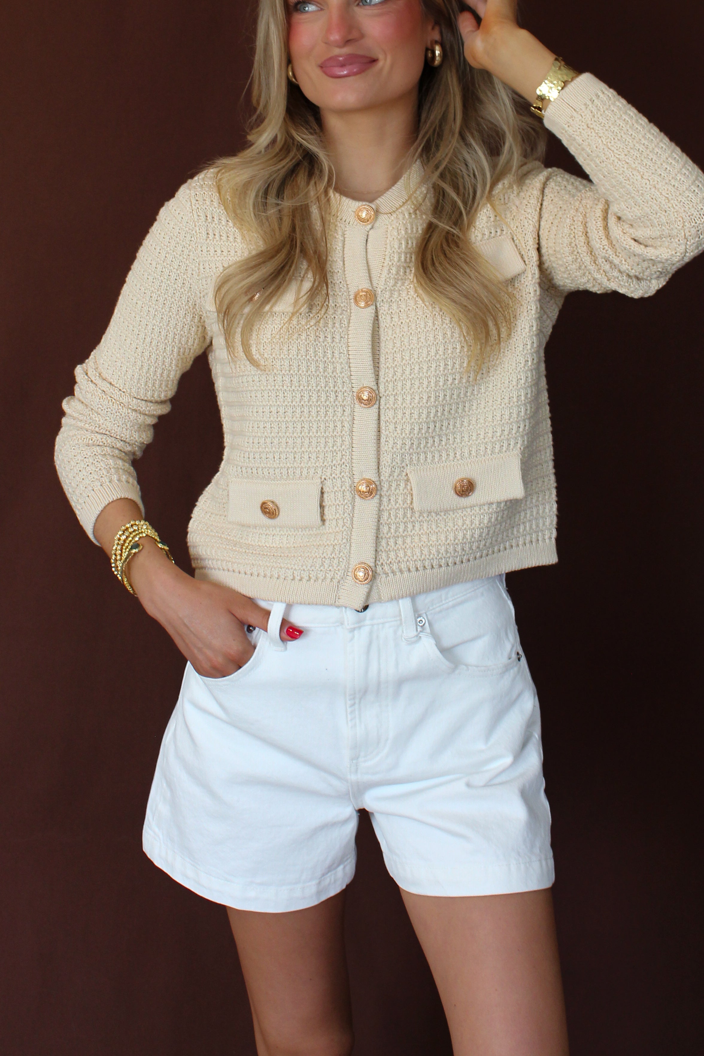 Saige White Denim Shorts