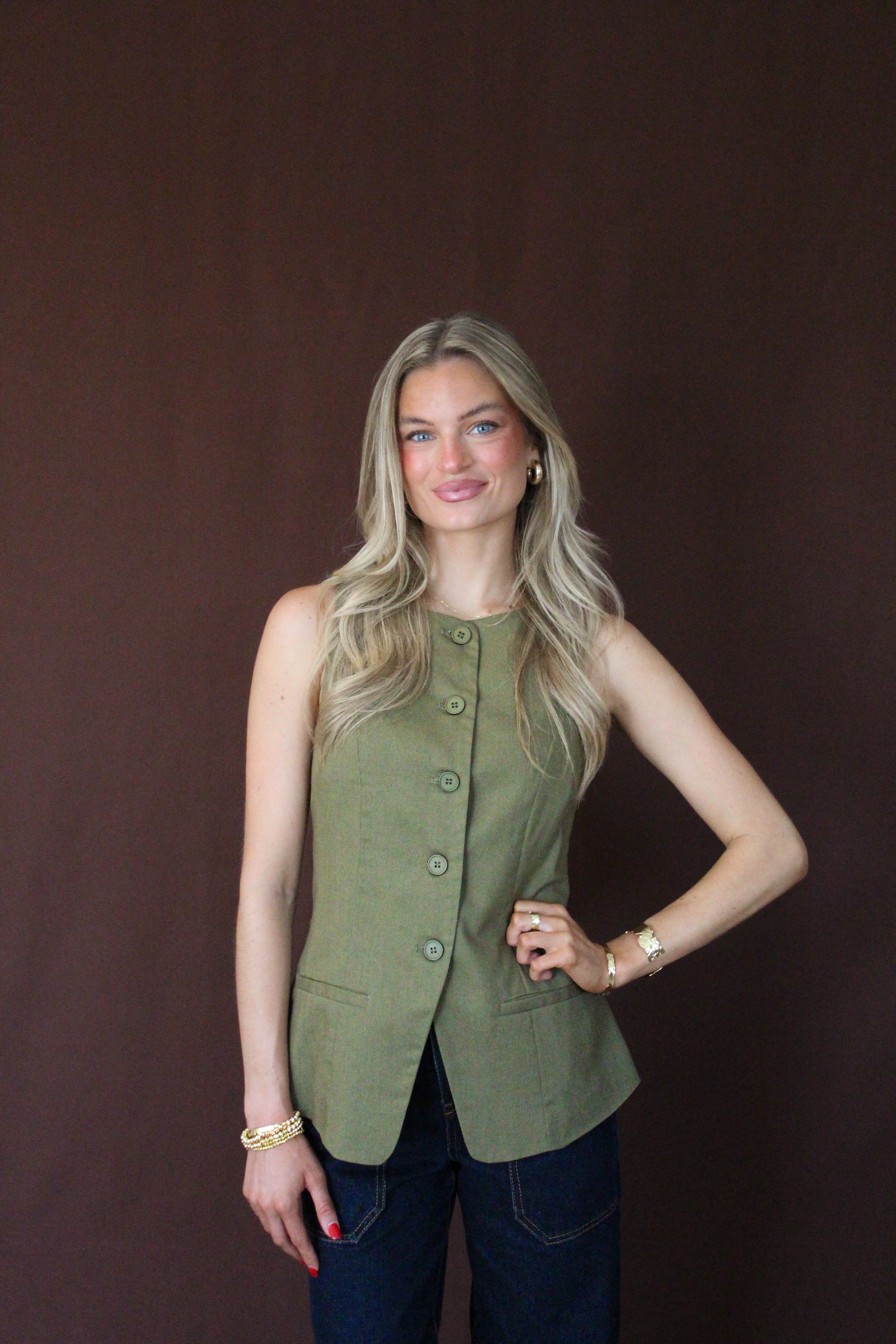 Elise Olive Vest