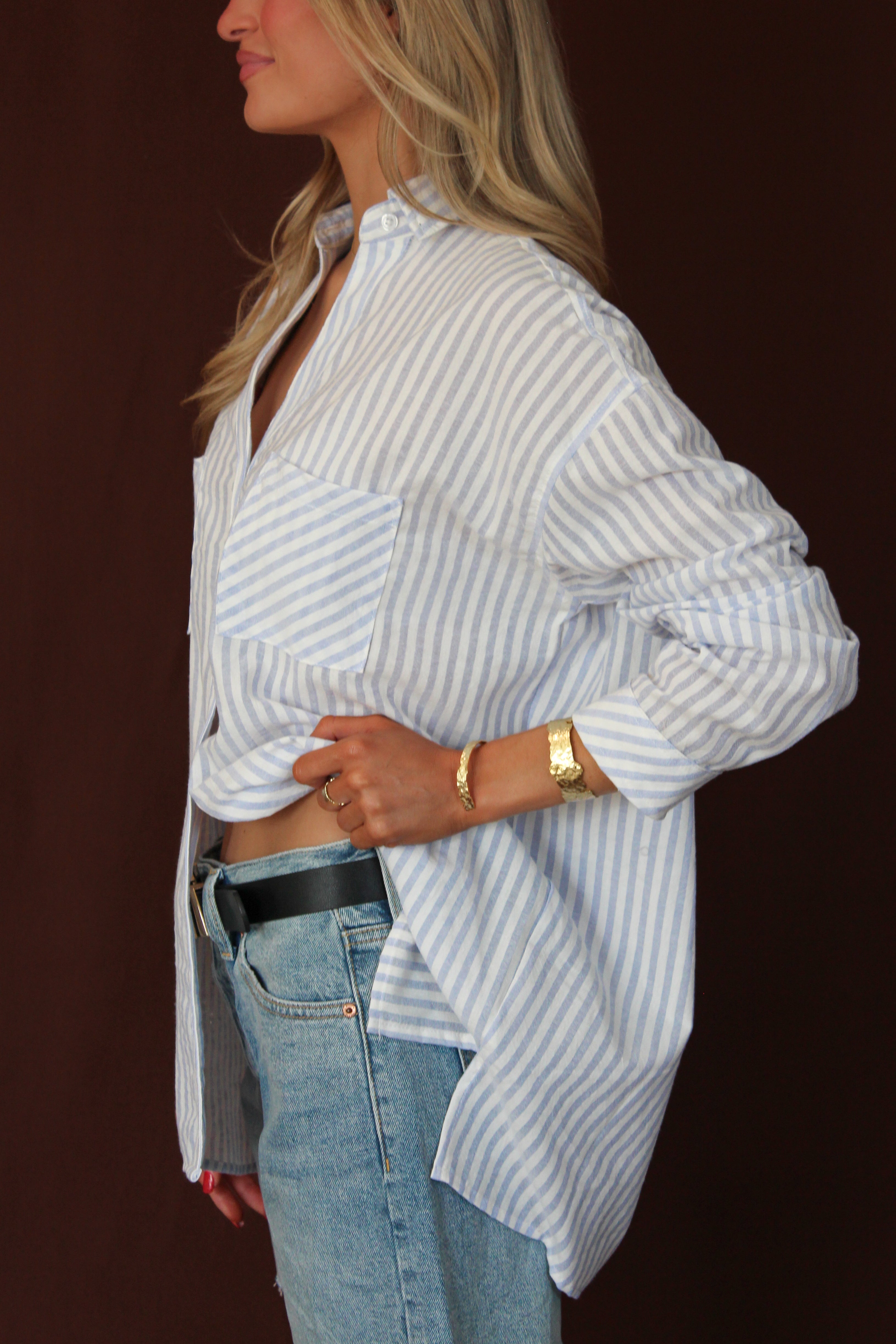 Santina Striped Blouse Brooklyn Boulevard