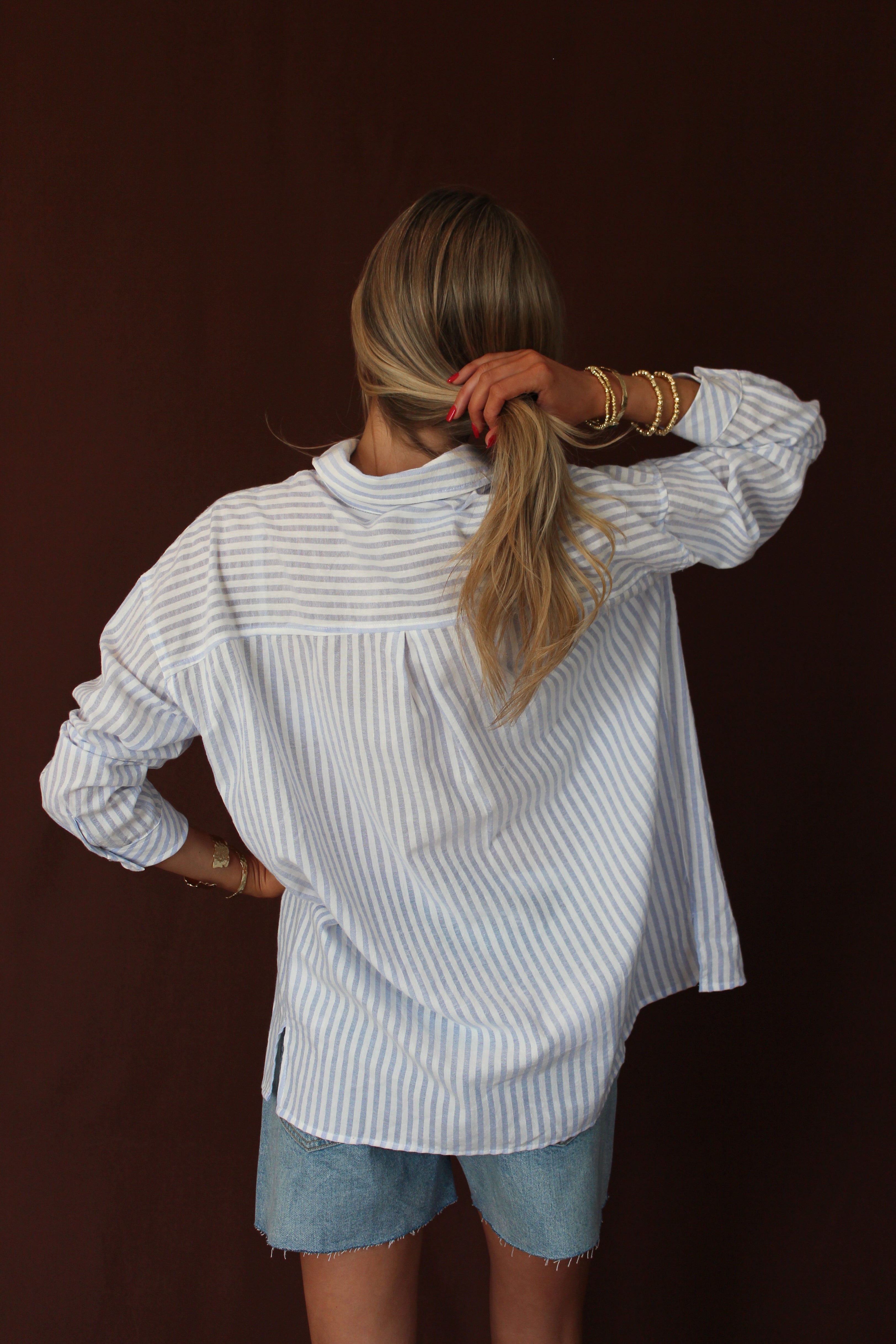 Santina Striped Blouse Brooklyn Boulevard
