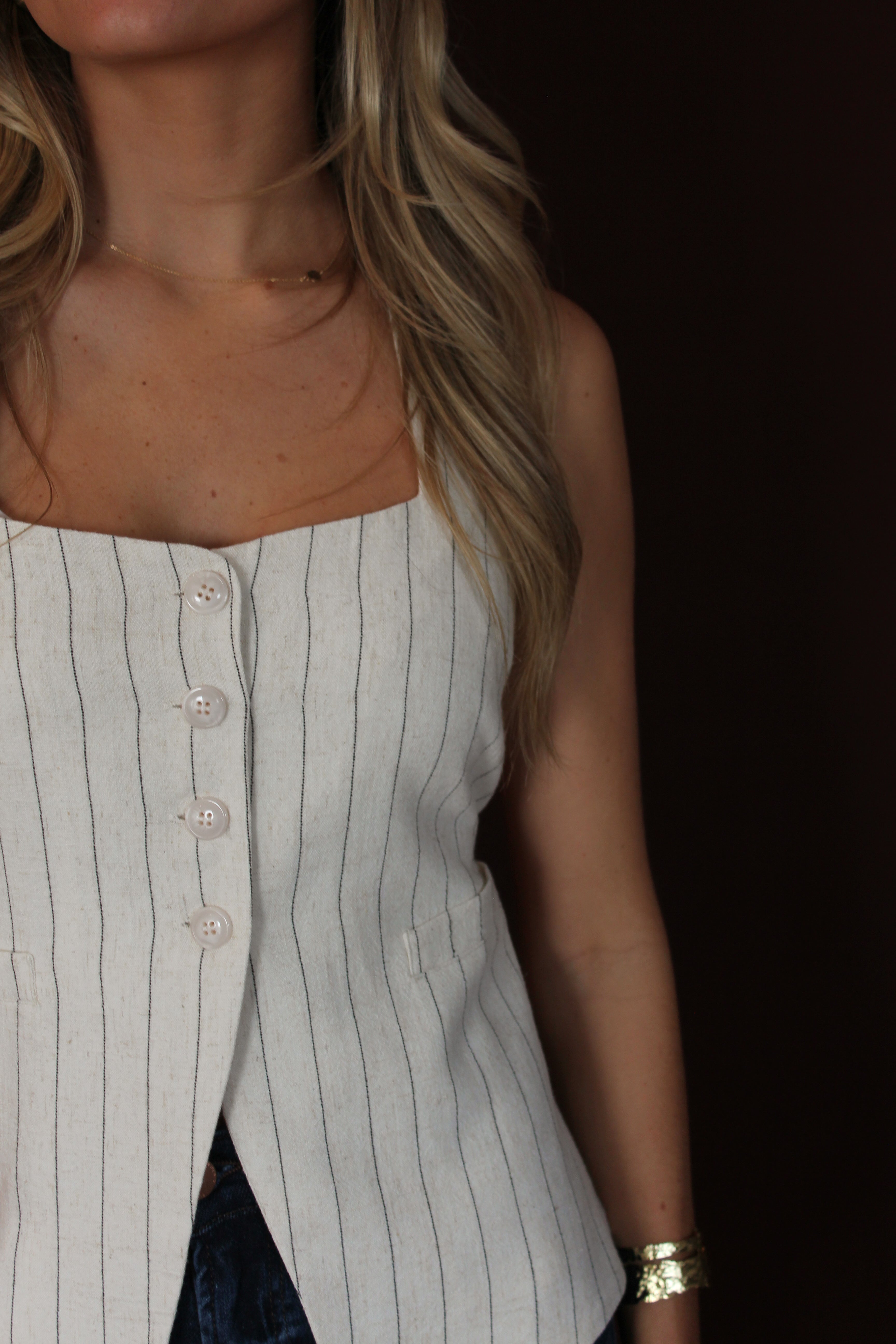 Frankie Linen Pinstripe Top