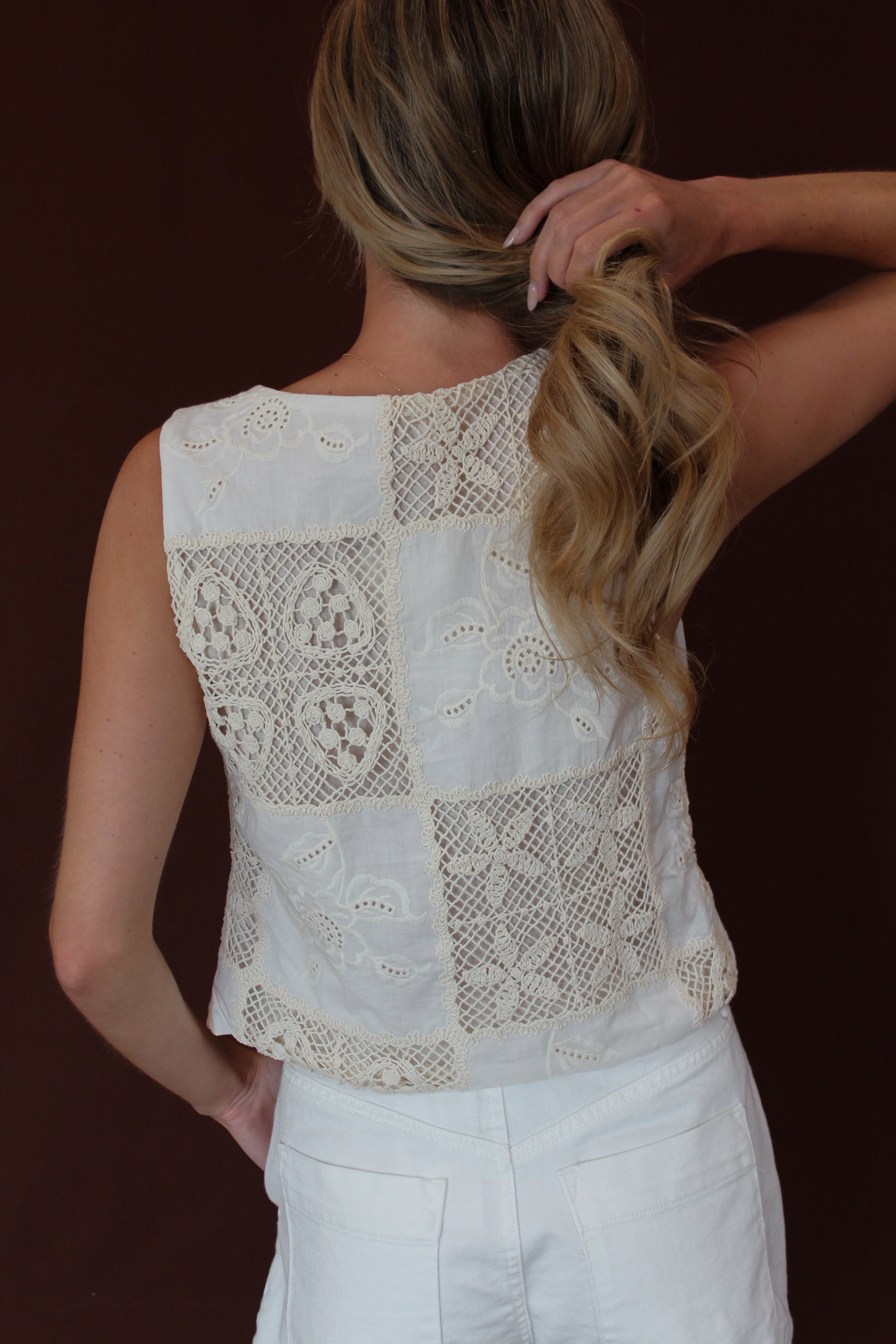 Carmine Crochet Blouse