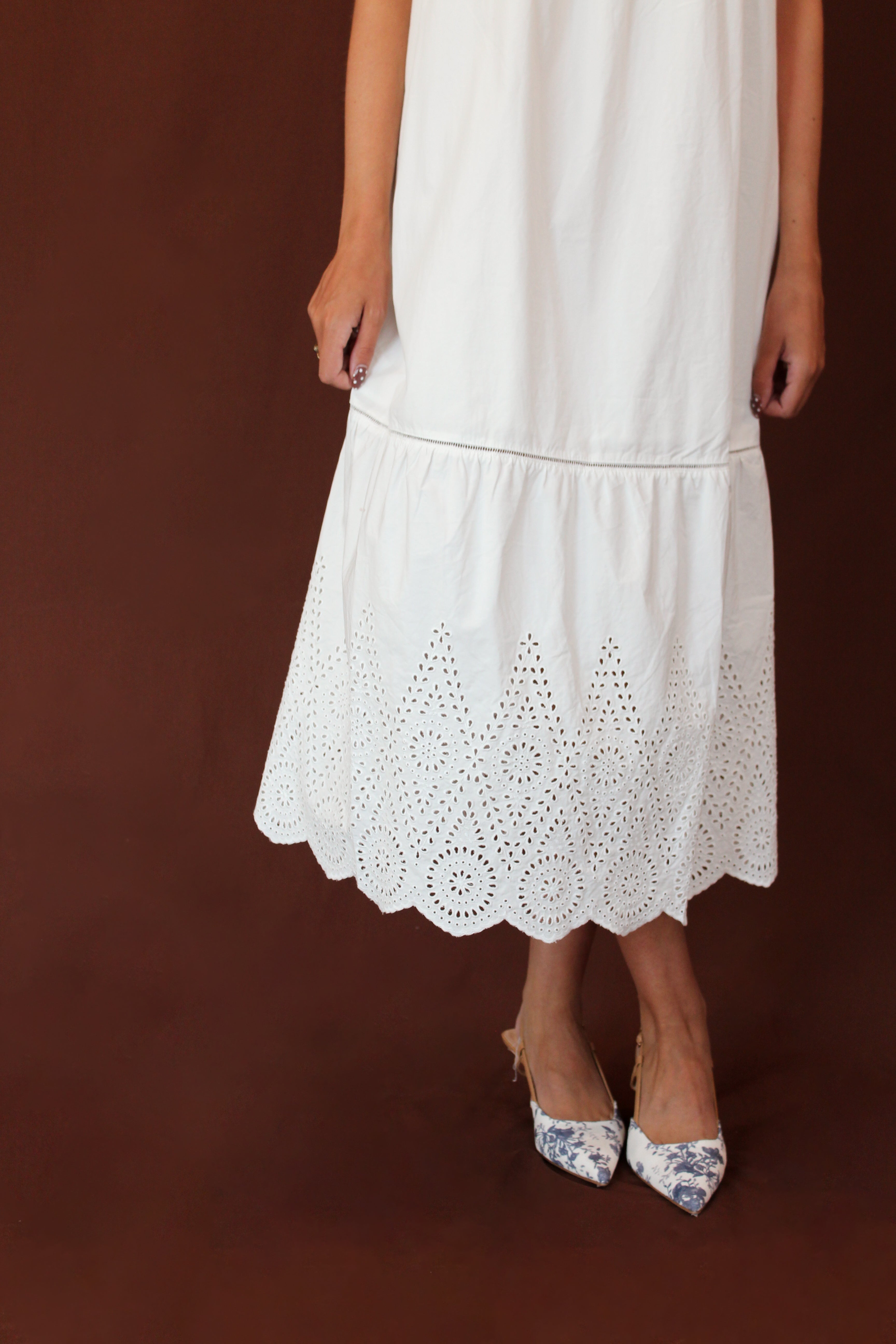 Clam Cotton Midi Dress