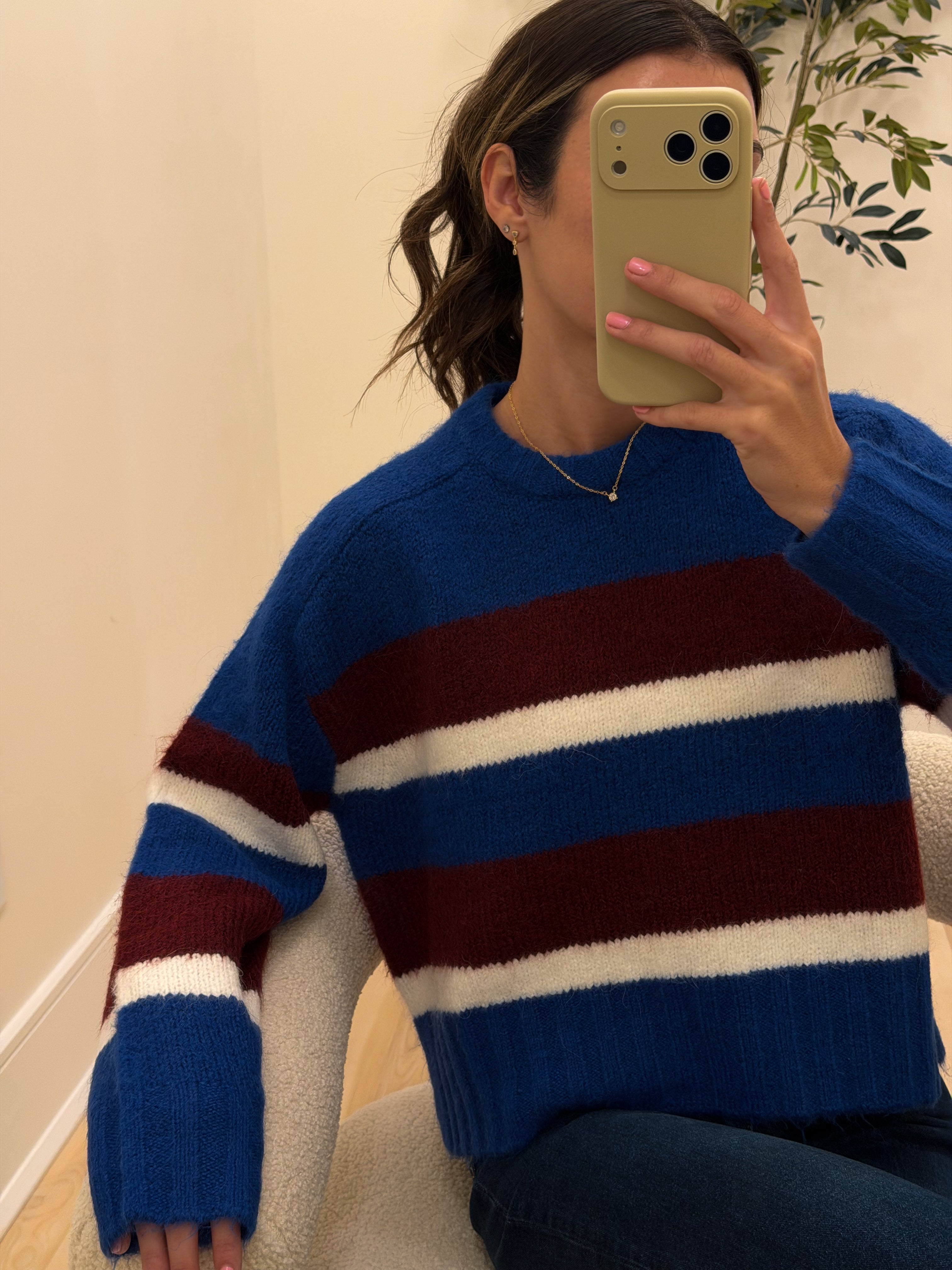 Claret Rugby Striped Sweater