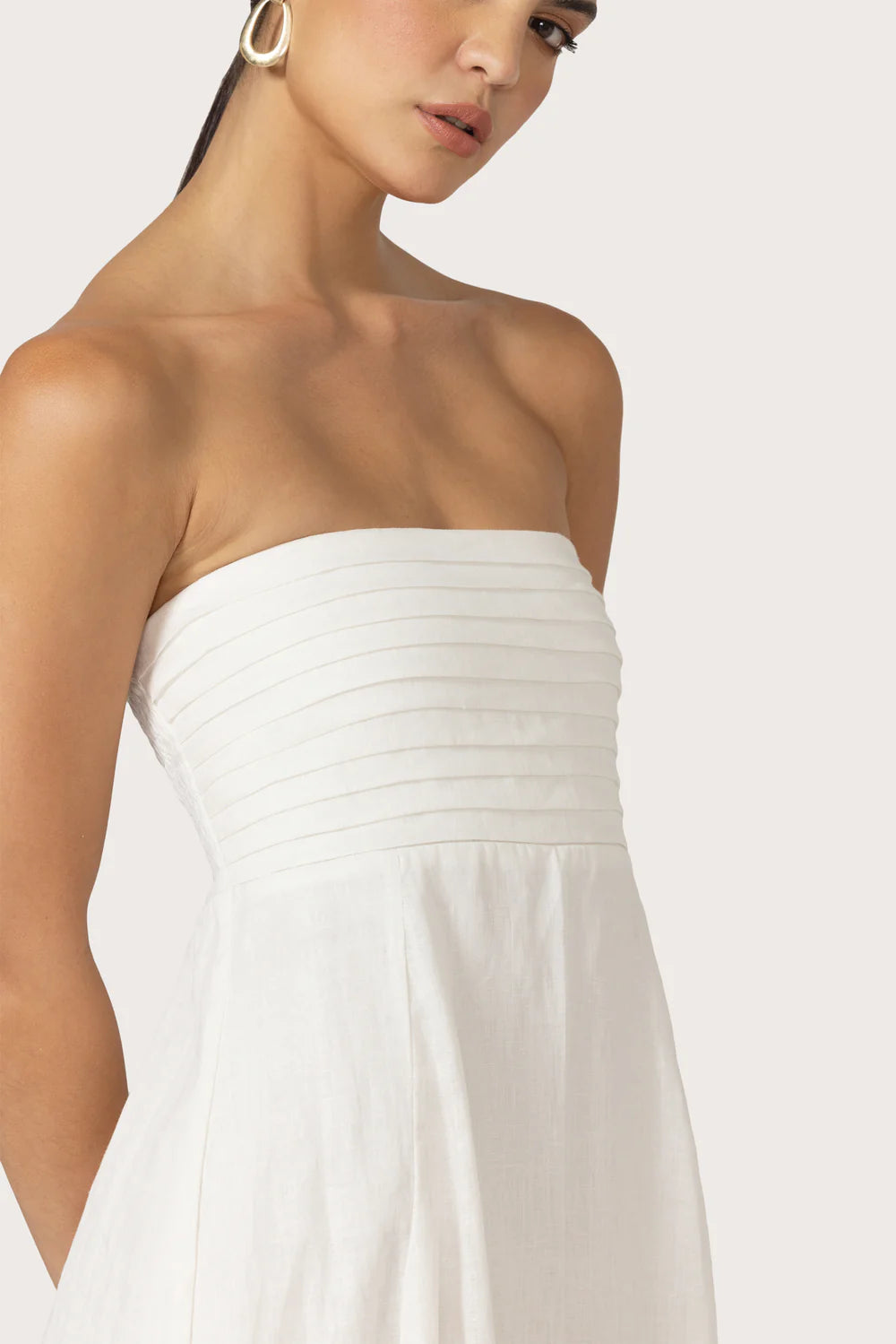Talia White Linen Maxi Dress