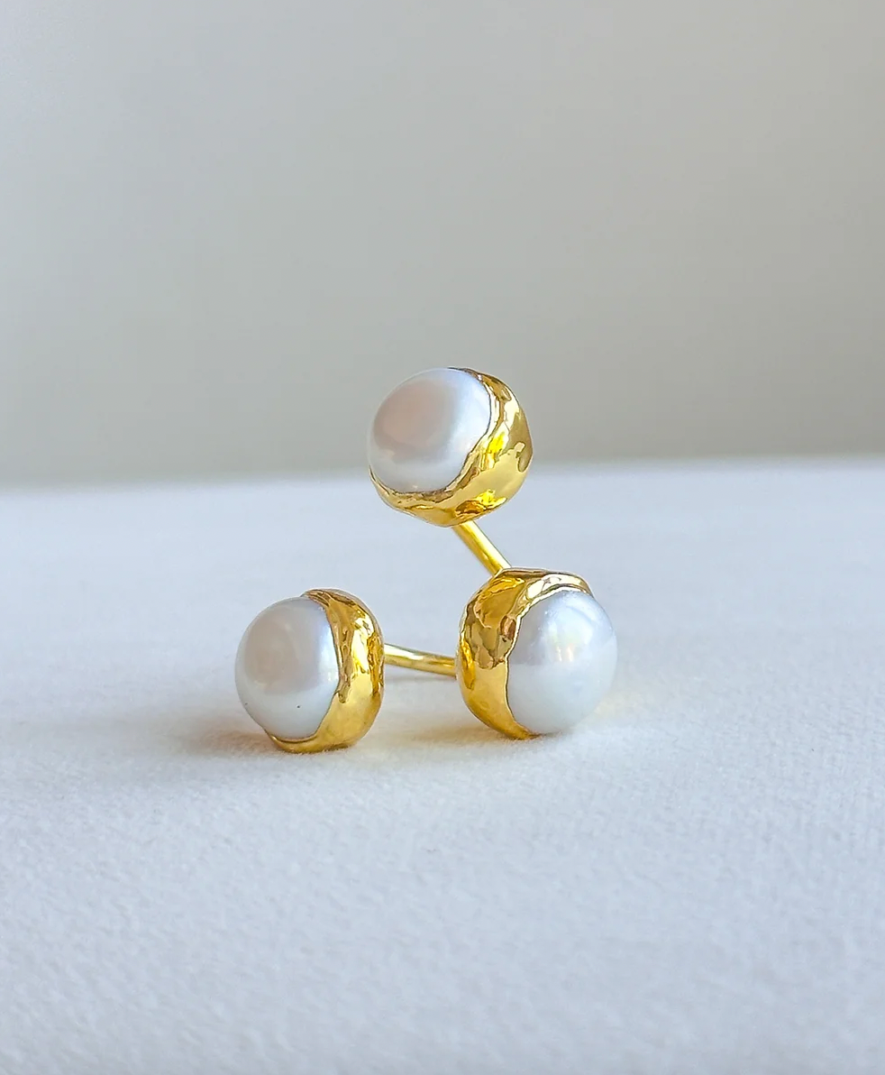 Triple Pearl Ring