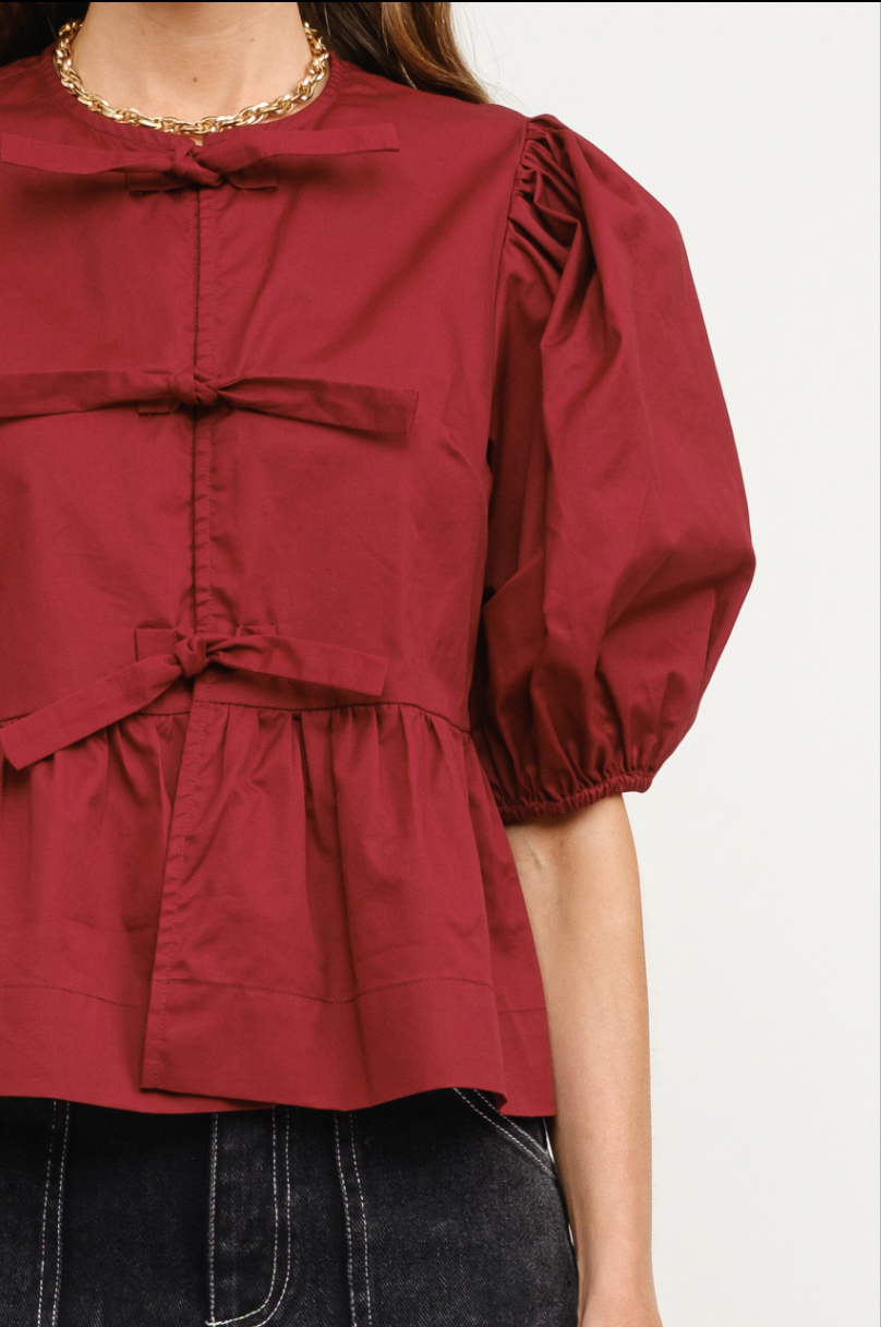 Oakley Blouse- Burgundy