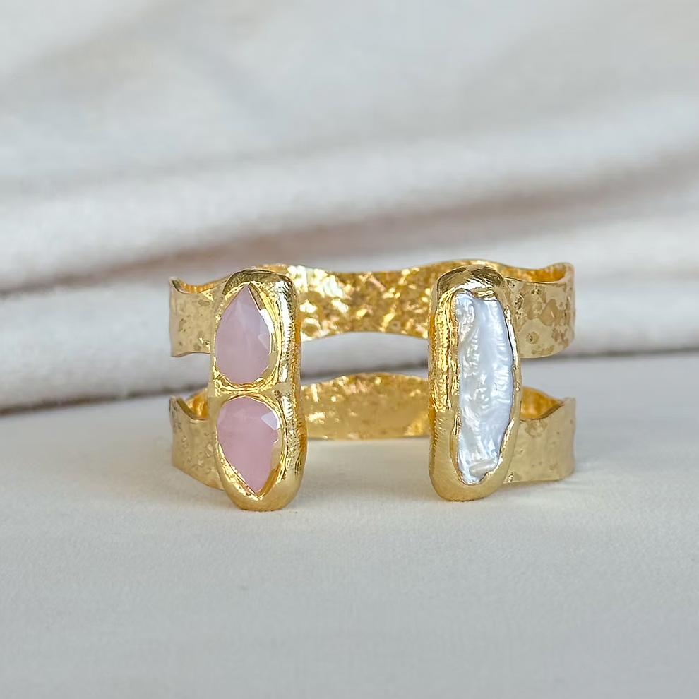 Double Plated Cuff with Stones