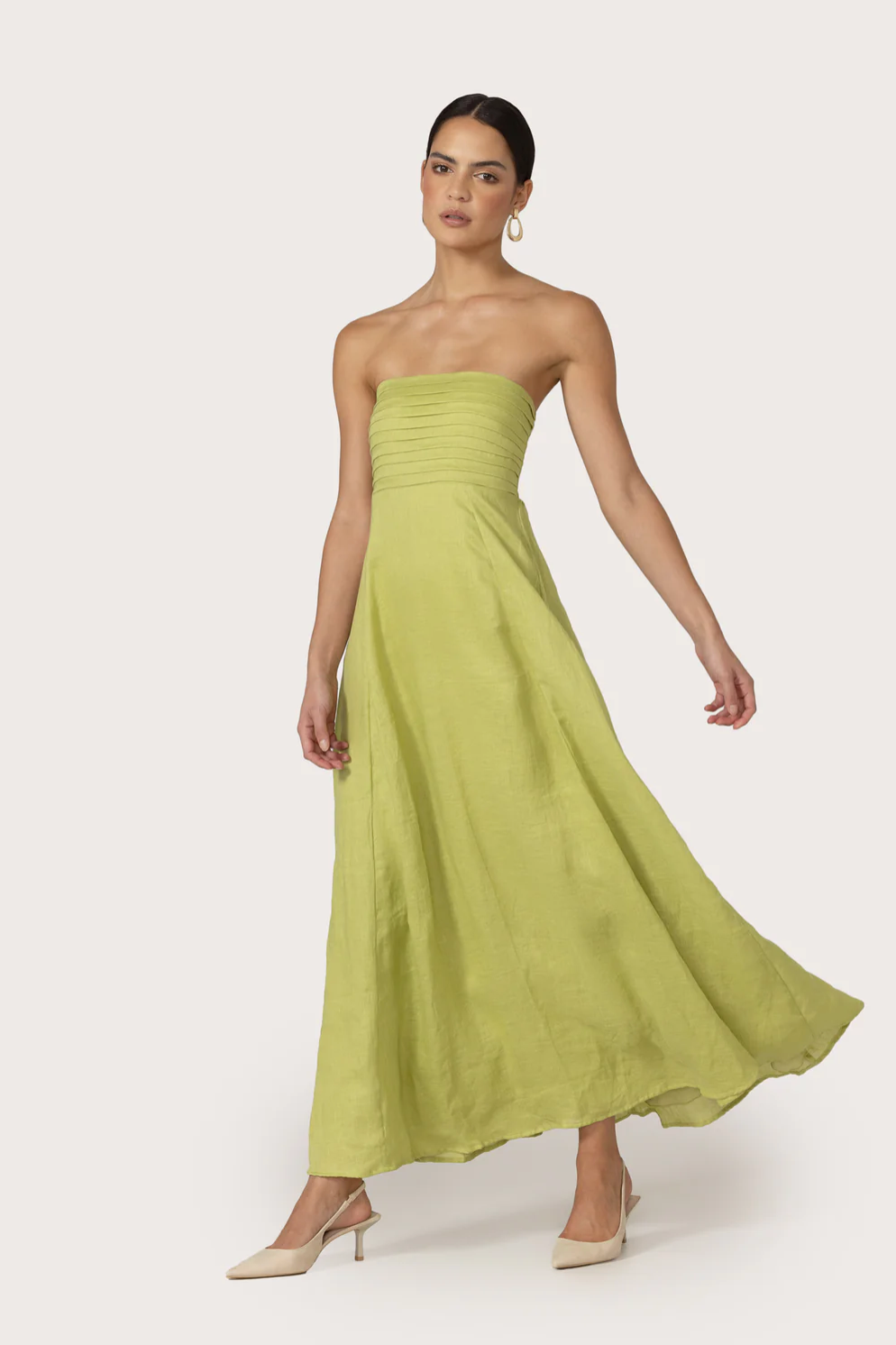 Talia Sage Linen Maxi Dress