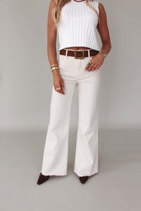 Fiona Super High Rise Wide Leg Jean- Wheat