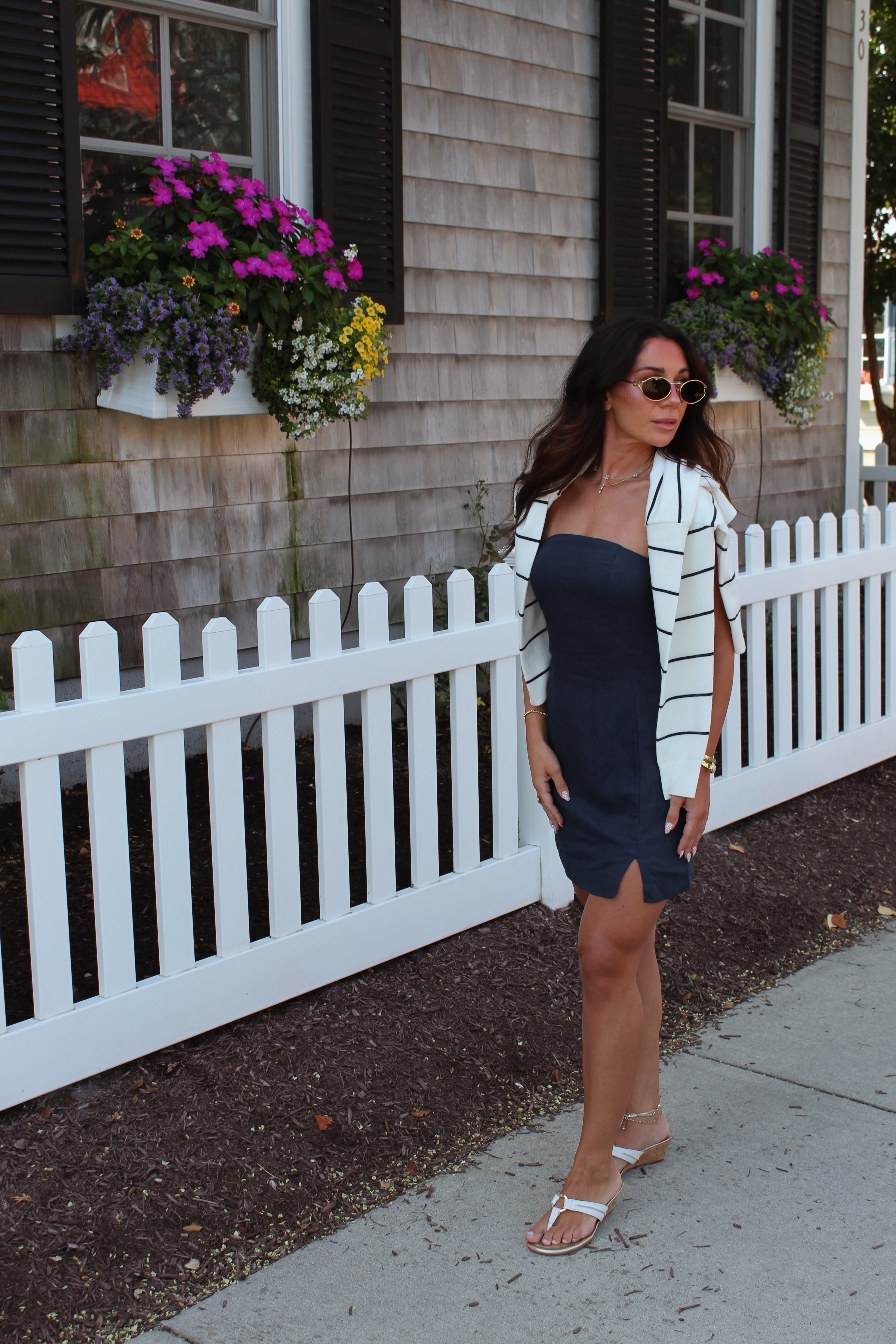 Birdie Linen Strapless Dress