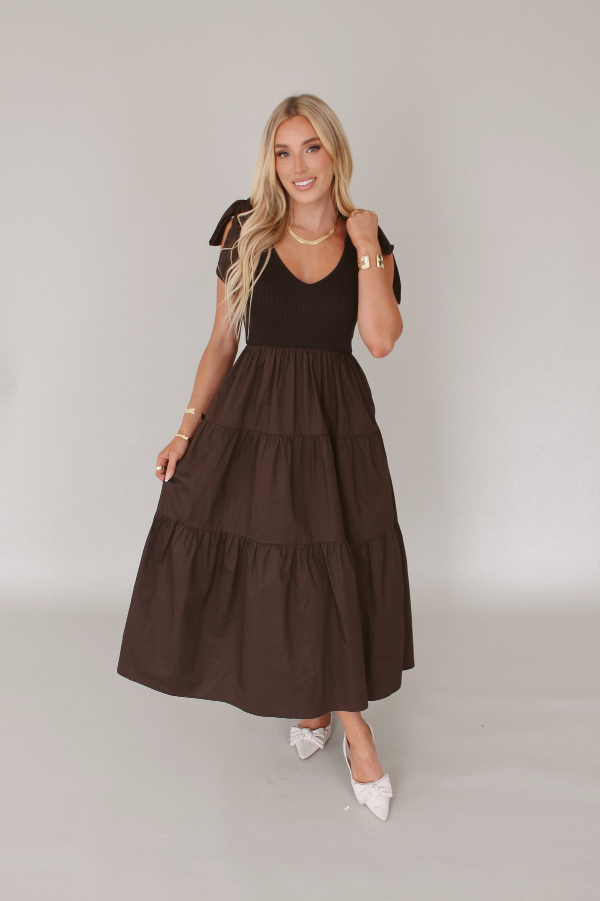 Mila Mocha Maxi Dress